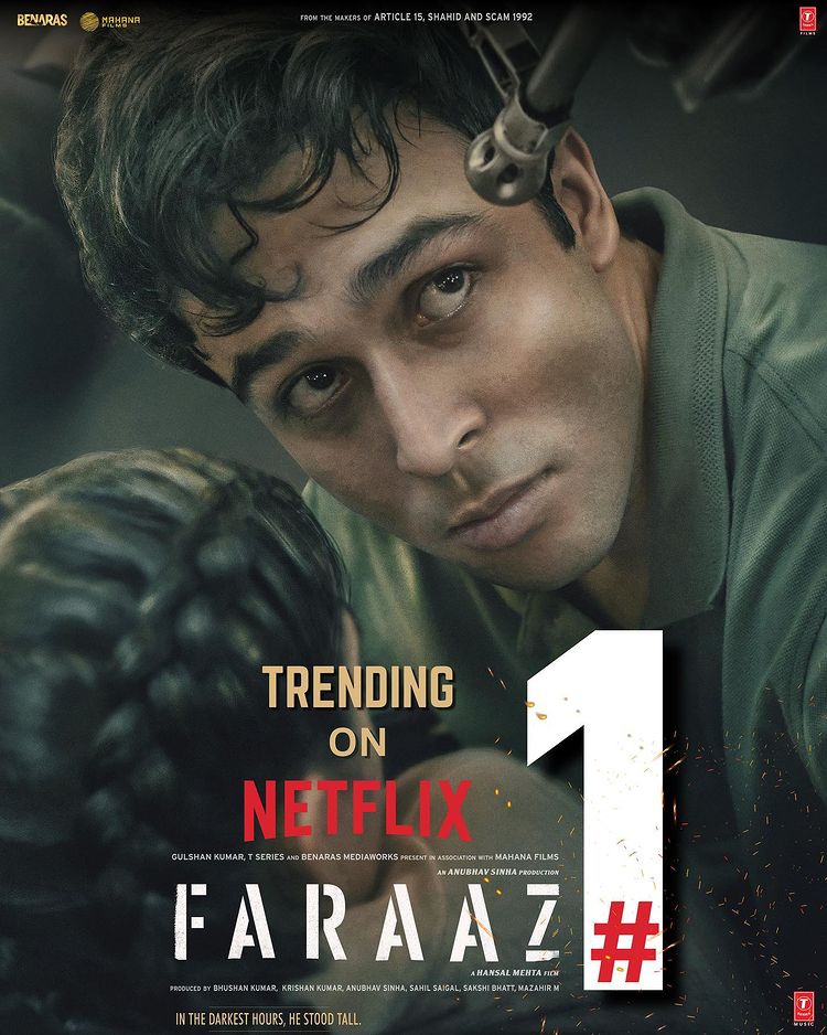 A tale of faith, humanity & bravery! #Faraaz's courage and honesty wins over the audience. Trending at #1 on Netflix
